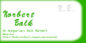 norbert balk business card